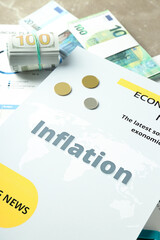 Naklejka premium Concept of financial, economic problems and inflation