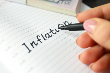 Fototapeta premium Concept of financial, economic problems and inflation