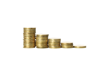 Concept of financial, economic problems and inflation, isolated on white background
