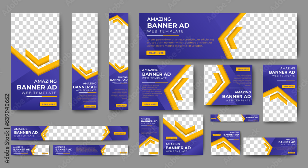 Poster modern blue banners design web template set. abstract banners layout. vector background for web ads,