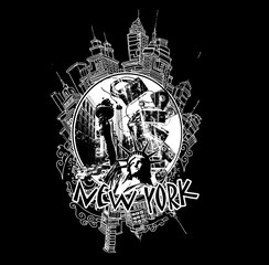 Mixed slogan design print on plain base