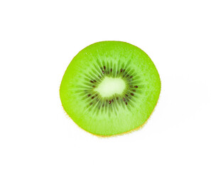 Naklejka na ściany i meble Slice of kiwi fruit isolated on white background.