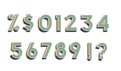 Green Numerals, Numbers Font