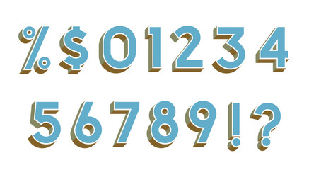 Blue Numerals, Numbers, font
