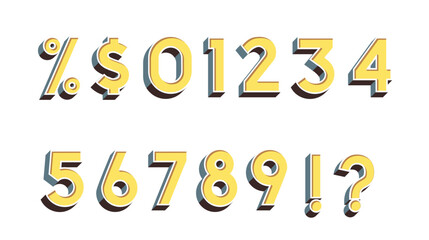 Yellow Numerals Fonts