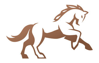 Elegance Mustang Logo Design Template. Horse Farm Icon Vector