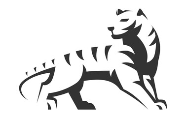 Obraz premium Tiger Wild Cat Cut Out Logo Design Template