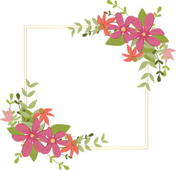 Obraz premium Flower Frame Wreath Wedding Decoration