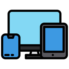 Responsive filled outline icon