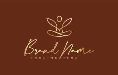 Lotus Human Yoga luxurious Logo Design