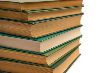 Old books isolated on white background.