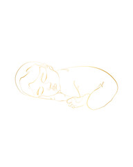 Baby Line Art, Baby Art for Nursery, Minimalist Nursery Artwork, Newborn Artwork, Nursery Decor, Baby Line Drawing, Baby Wall Print Artwork, Gold line