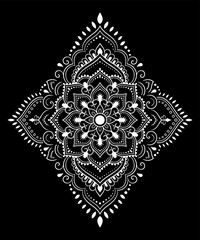 Circular pattern in form of mandala with flower for Henna, Mehndi, tattoo, decoration. Decorative ornament in ethnic oriental style. Outline doodle hand draw vector illustration.