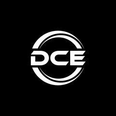DCE letter logo design with black background in illustrator, vector logo modern alphabet font overlap style. calligraphy designs for logo, Poster, Invitation, etc.