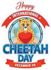 International cheetah day poster or banner design