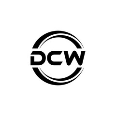DCW letter logo design with white background in illustrator, vector logo modern alphabet font overlap style. calligraphy designs for logo, Poster, Invitation, etc.