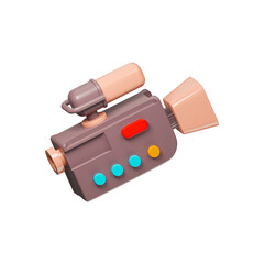 Vintage video camera isolated 3d render icon