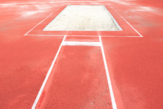 long jump pit in sports stadium