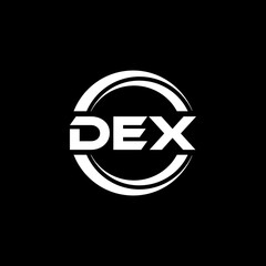 DEX letter logo design with black background in illustrator, vector logo modern alphabet font overlap style. calligraphy designs for logo, Poster, Invitation, etc.