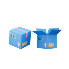 Cardboard box icon isolated 3d render illustration