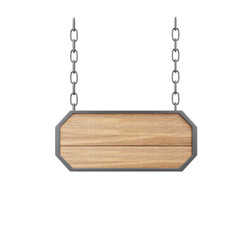 Wooden sign hanging icon 3d render illustration