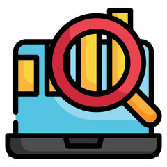 data analytics report business organization icon filled outline icon