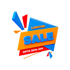 Limited sale 35% off 3d promotion banner