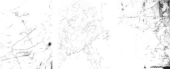 Fototapeta premium Grunge Urban textures set. Three vector textures.Dust Overlay Distress Grain ,Simply Place textures over any Object to Create grungy Effect .abstract,splattered , dirty, texture for your design. 