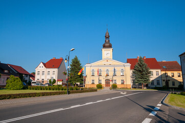 Fototapeta na wymiar Town hall in Babimost, Lubusz Voivodeship, Poland 
