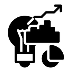 data analytics report business organization  solid glyph icon