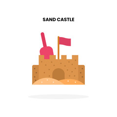 Sand Castle flat icon. Vector illustration on white background. Can used for digital product, presentation, UI and many more.