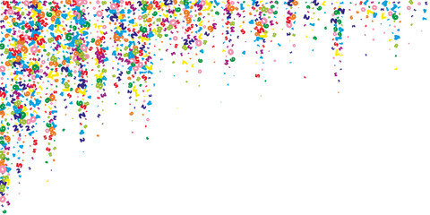 Falling vivid numbers. Math study concept with flying digits. Alive back to school mathematics banner on white background. Falling numbers vector illustration.