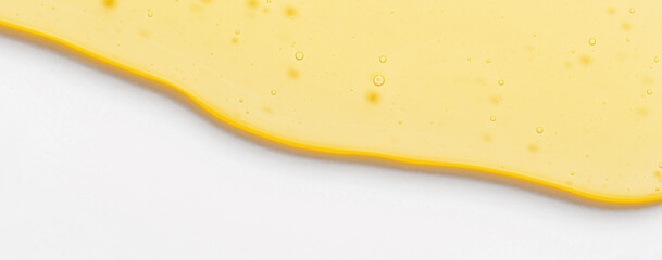The texture of the moisturizing gel. Cosmetic product for moisturizing the skin of the face or body. Copy space.