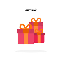 Gift Box with ribbon flat icon. Vector illustration on white background. Can used for digital product, presentation, UI and many more.