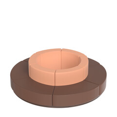 3d rendering illustration of a circular lobby couch