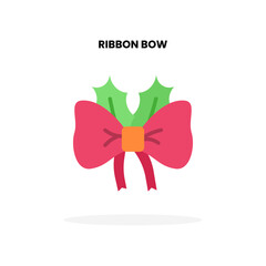 Ribbon Bow flat icon. Vector illustration on white background. Can used for digital product, presentation, UI and many more.