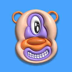 Cute monster 3D vector design