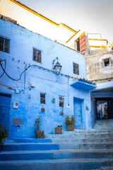 blue houses in the village, chefchaouen, morocco, blue city, north africa