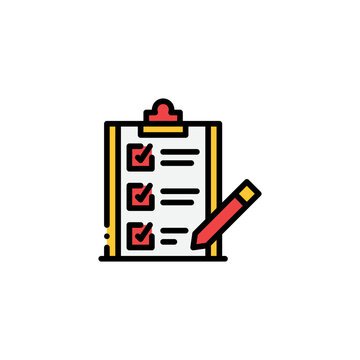 recommend clip art: delivery checklist outline color icon
