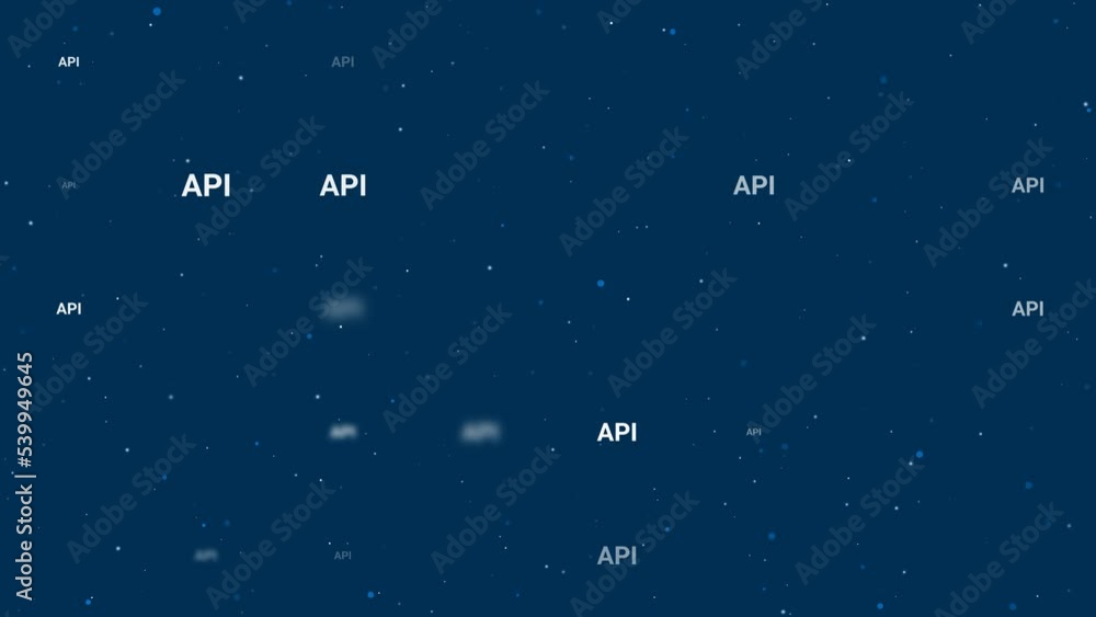Poster template animation of evenly spaced api symbols of different sizes and opacity. animation of transpa