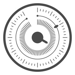 Circular measurement performance meter icons. Speed meter, pressure gauge and other.