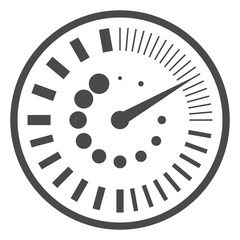 Circular measurement performance meter icons. Speed meter, pressure gauge and other.