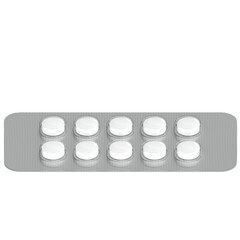 3d rendering illustration of circular pills in blister pack