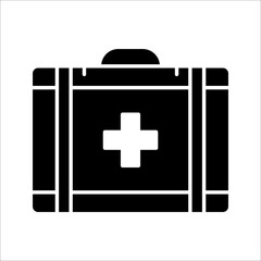 Obraz premium First aid box icon vector, on white background.