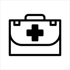 First aid box icon vector, on white background.