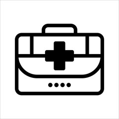 First aid box icon vector, on white background.