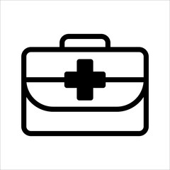 First aid box icon vector, on white background.