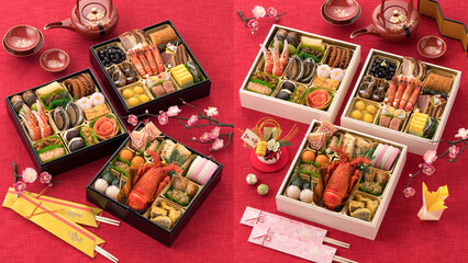 お正月の豪華なおせち料理・和食