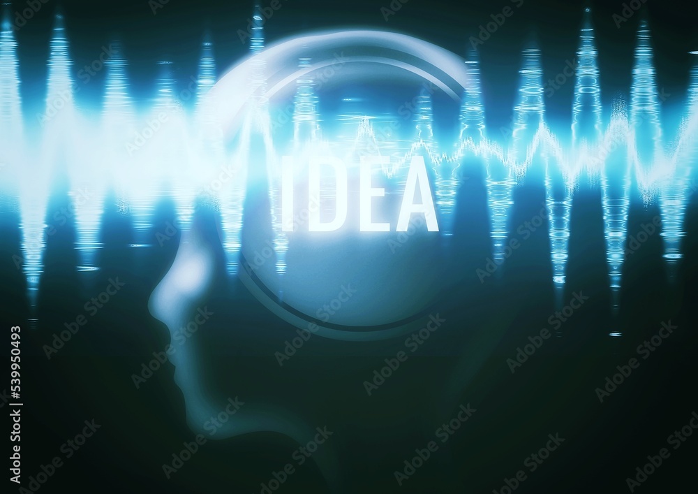 Poster 3d illustration of abstract artificial intelligence in science technology concept