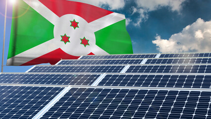 Solar panel, photovoltaic, alternative electricity source - concept of sustainable resources renewable energy Green energy sustainability power flag wave sunset © wessam